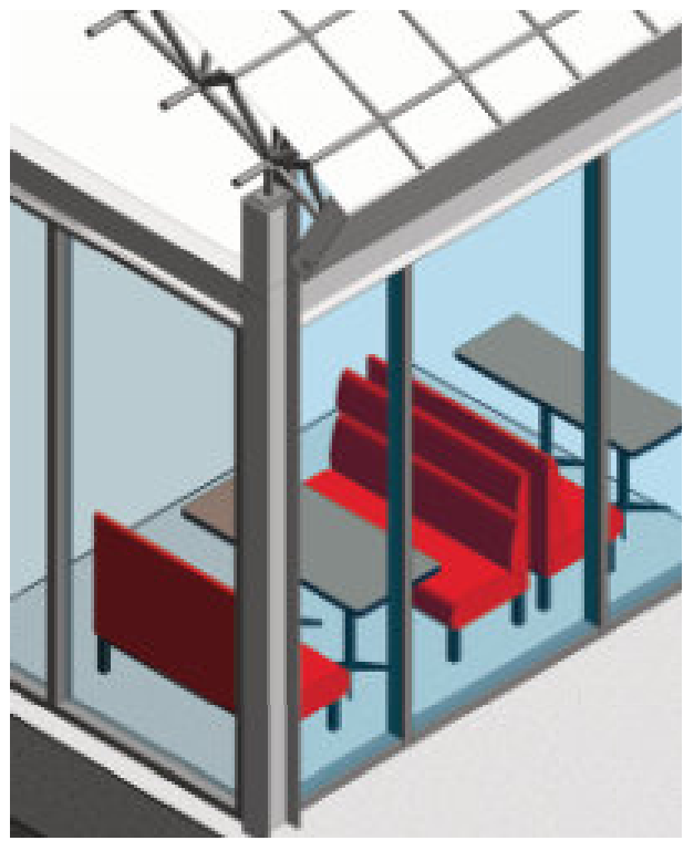 Exploded axonometric, interior detail